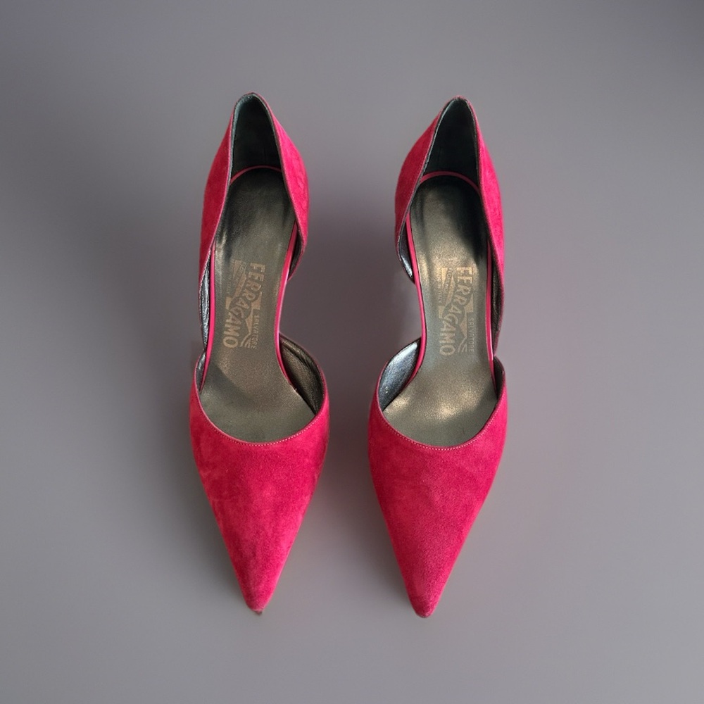 Salvatore Ferragamo Fuchsia Suede Heels